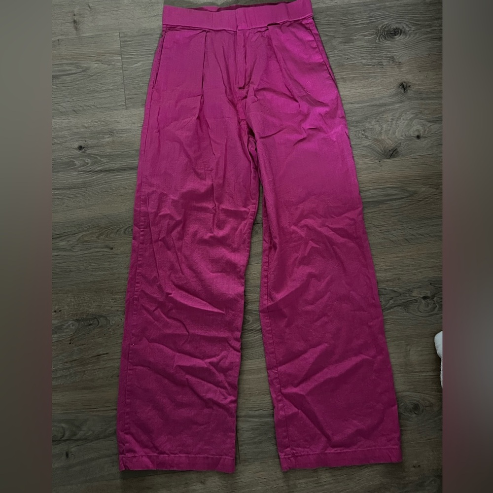 Hot pink straight leg pants. Size medium